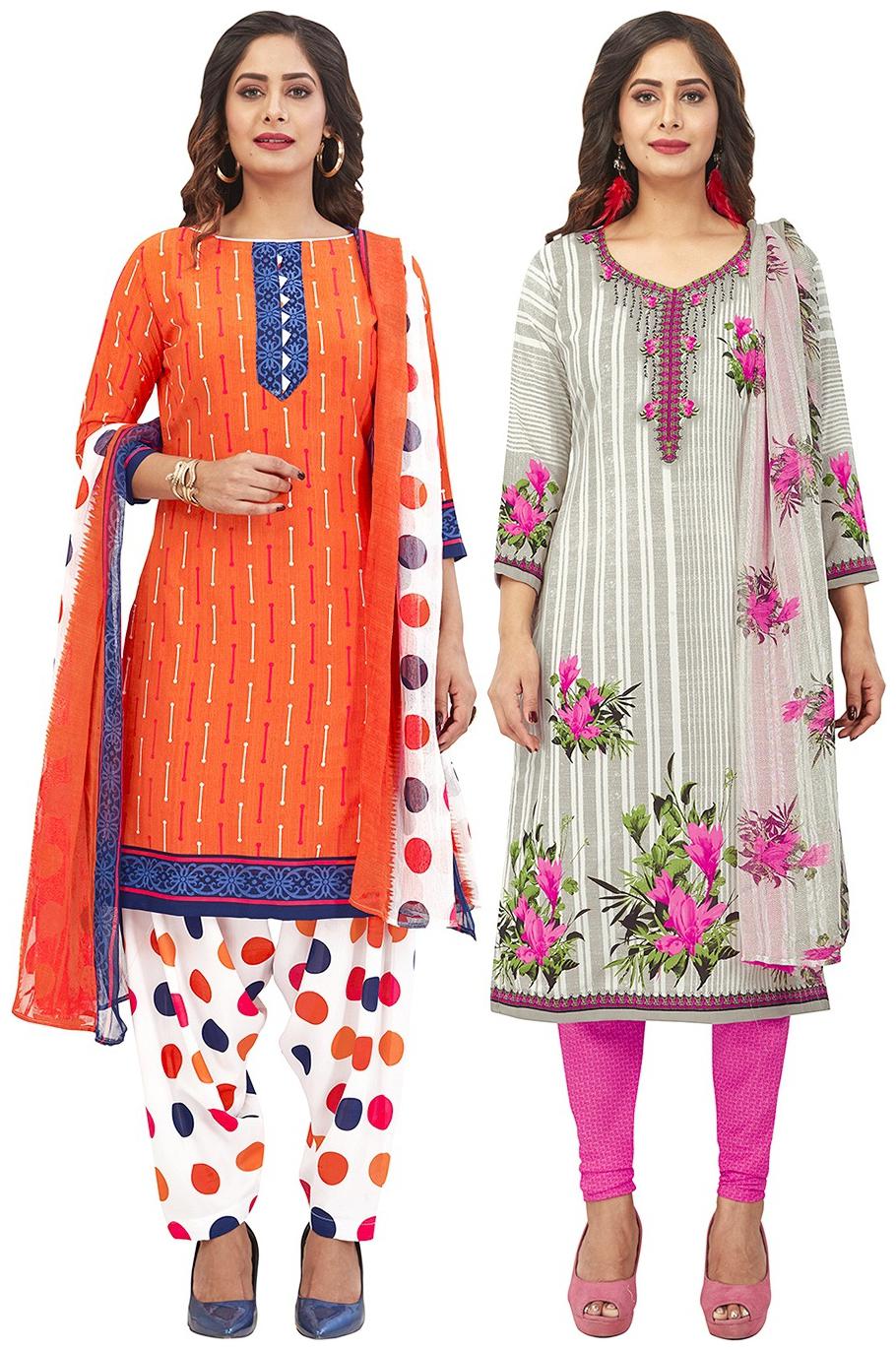 

Jevi Prints Multi Unstitched Kurta with bottom dupatta With dupatta Dress Material