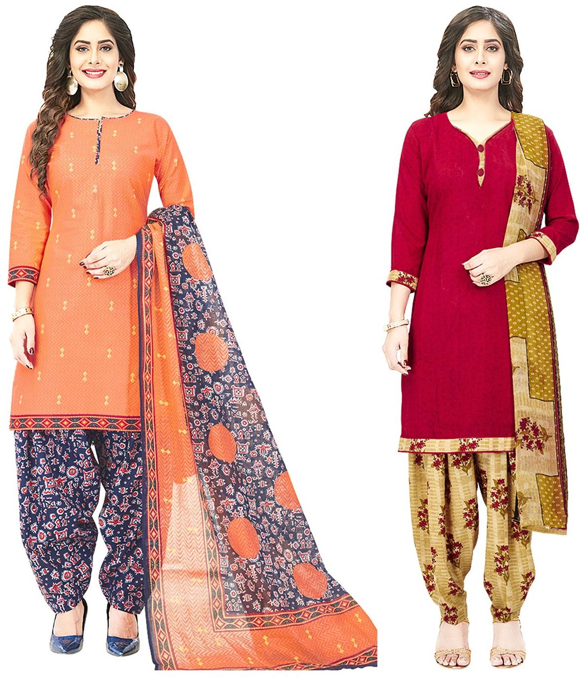 

Jevi Prints Multi Unstitched Kurta with bottom dupatta With dupatta Dress Material