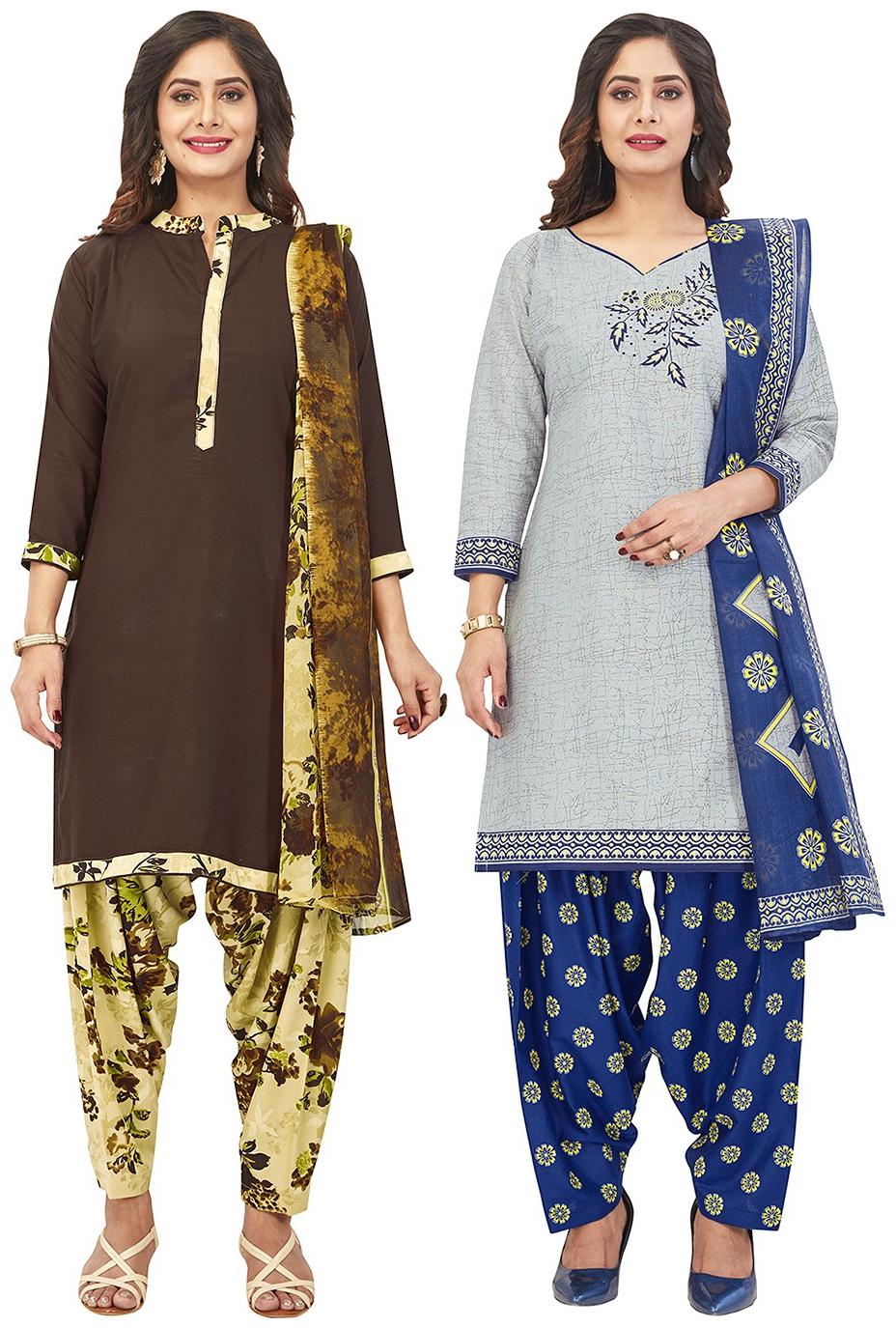 

Jevi Prints Multi Unstitched Kurta with bottom dupatta With dupatta Dress Material