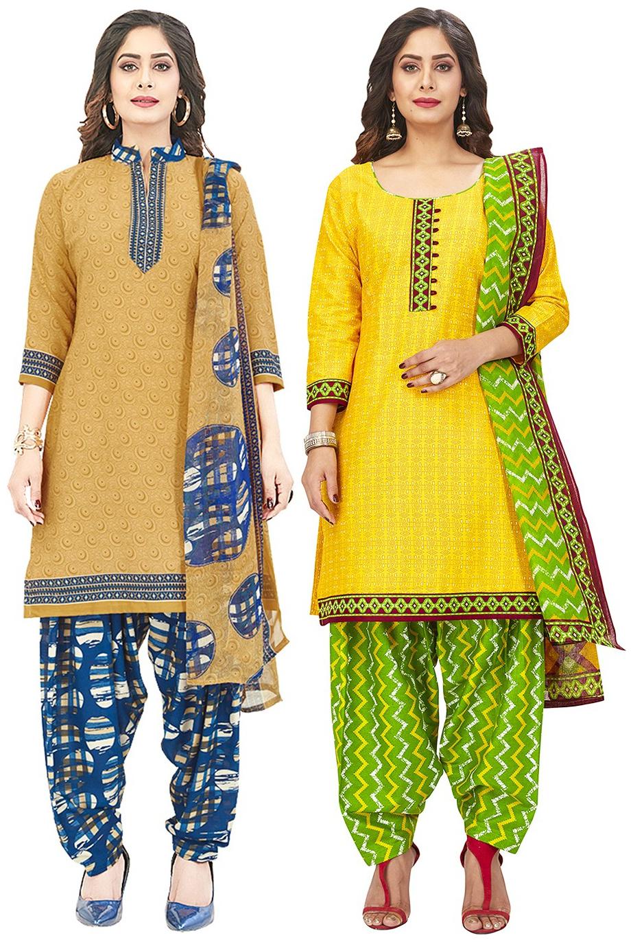 

Jevi Prints Multi Unstitched Kurta with bottom dupatta With dupatta Dress Material