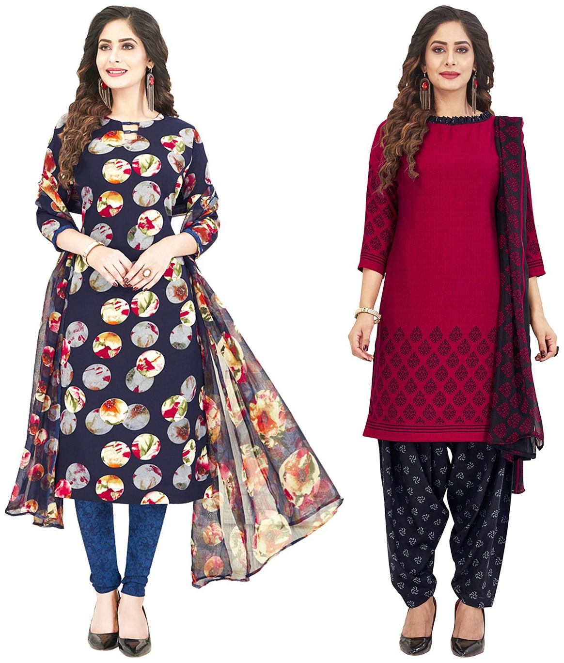 

Jevi Prints Multi Unstitched Kurta with bottom dupatta With dupatta Dress Material