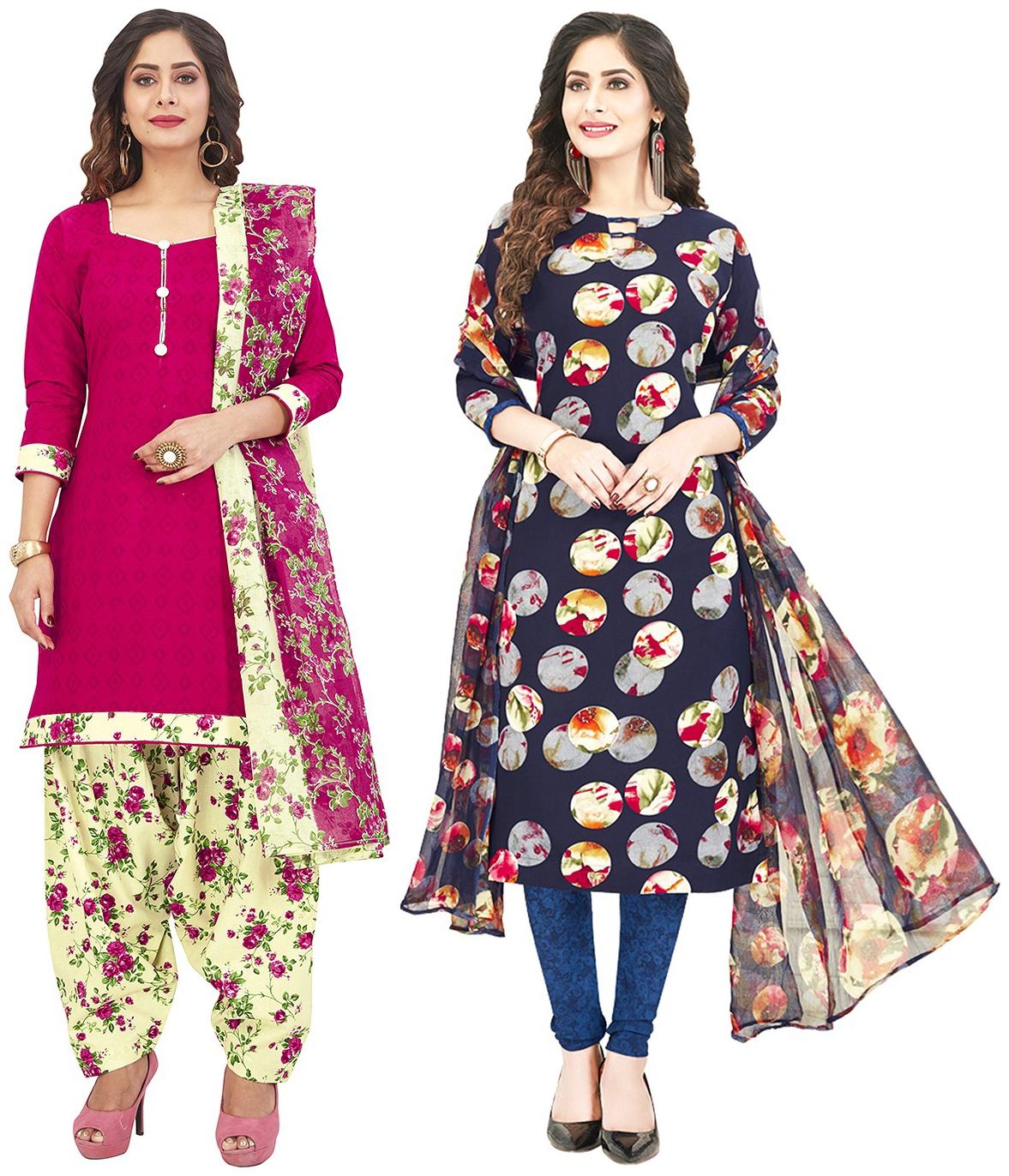 

Jevi Prints Multi Unstitched Kurta with bottom dupatta With dupatta Dress Material