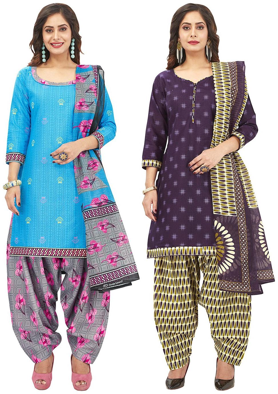 

Jevi Prints Multi Unstitched Kurta with bottom dupatta With dupatta Dress Material