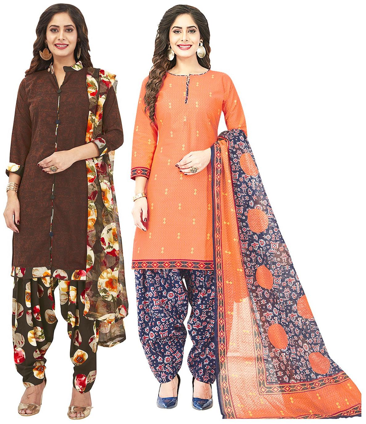 

Jevi Prints Multi Unstitched Kurta with bottom dupatta With dupatta Dress Material
