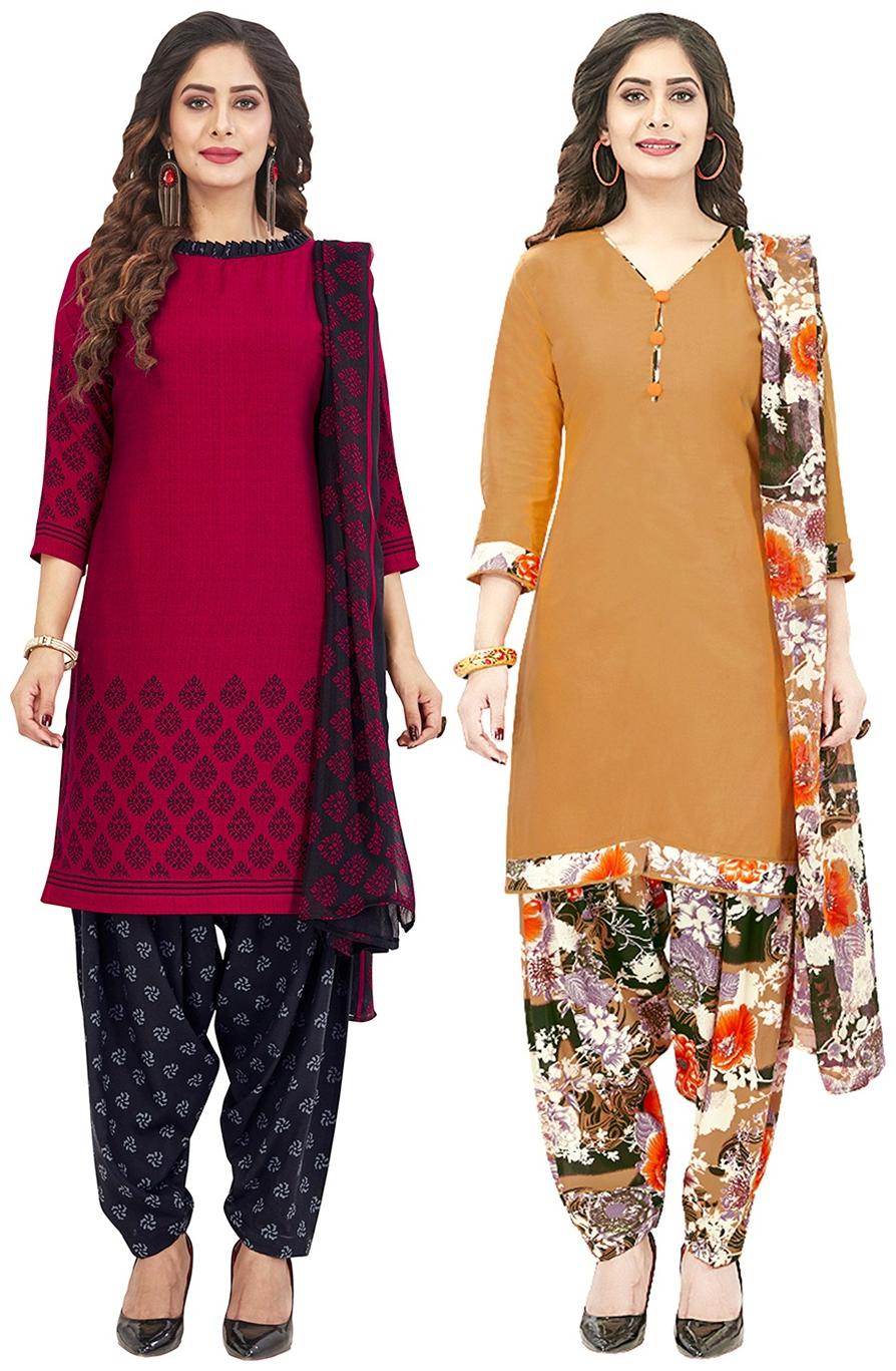 

Jevi Prints Multi Unstitched Kurta with bottom dupatta With dupatta Dress Material