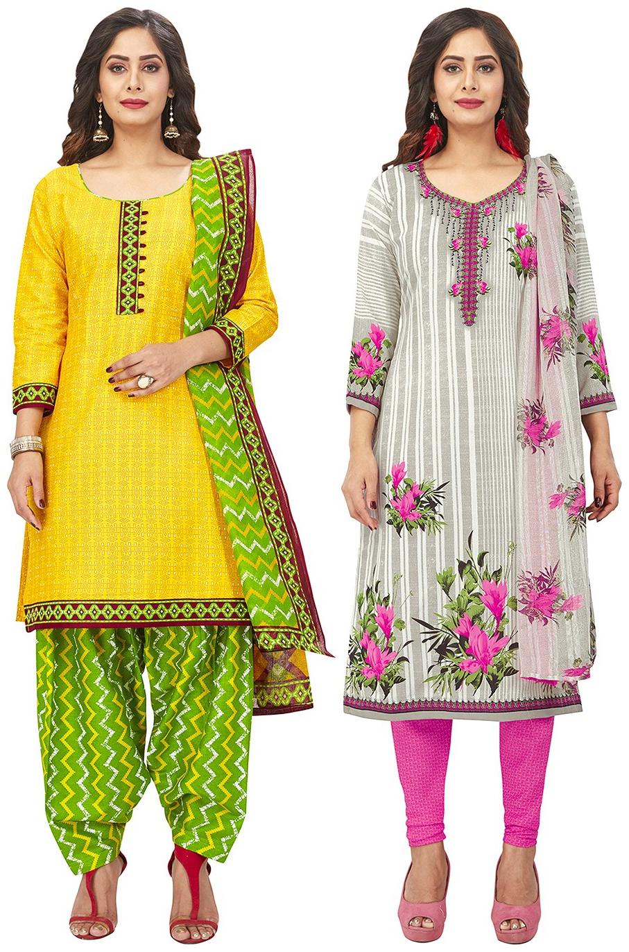 

Jevi Prints Multi Unstitched Kurta with bottom dupatta With dupatta Dress Material