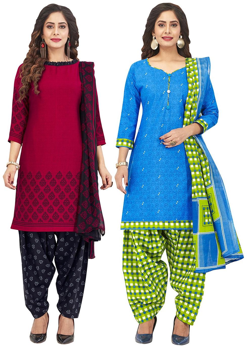 

Jevi Prints Multi Unstitched Kurta with bottom dupatta With dupatta Dress Material