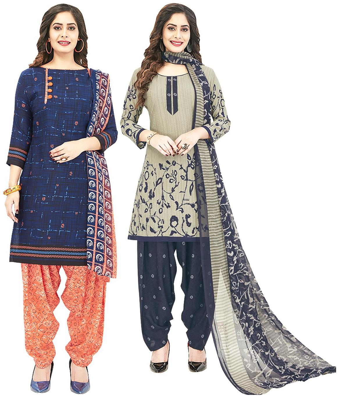 

Jevi Prints Multi Unstitched Kurta with bottom dupatta With dupatta Dress Material