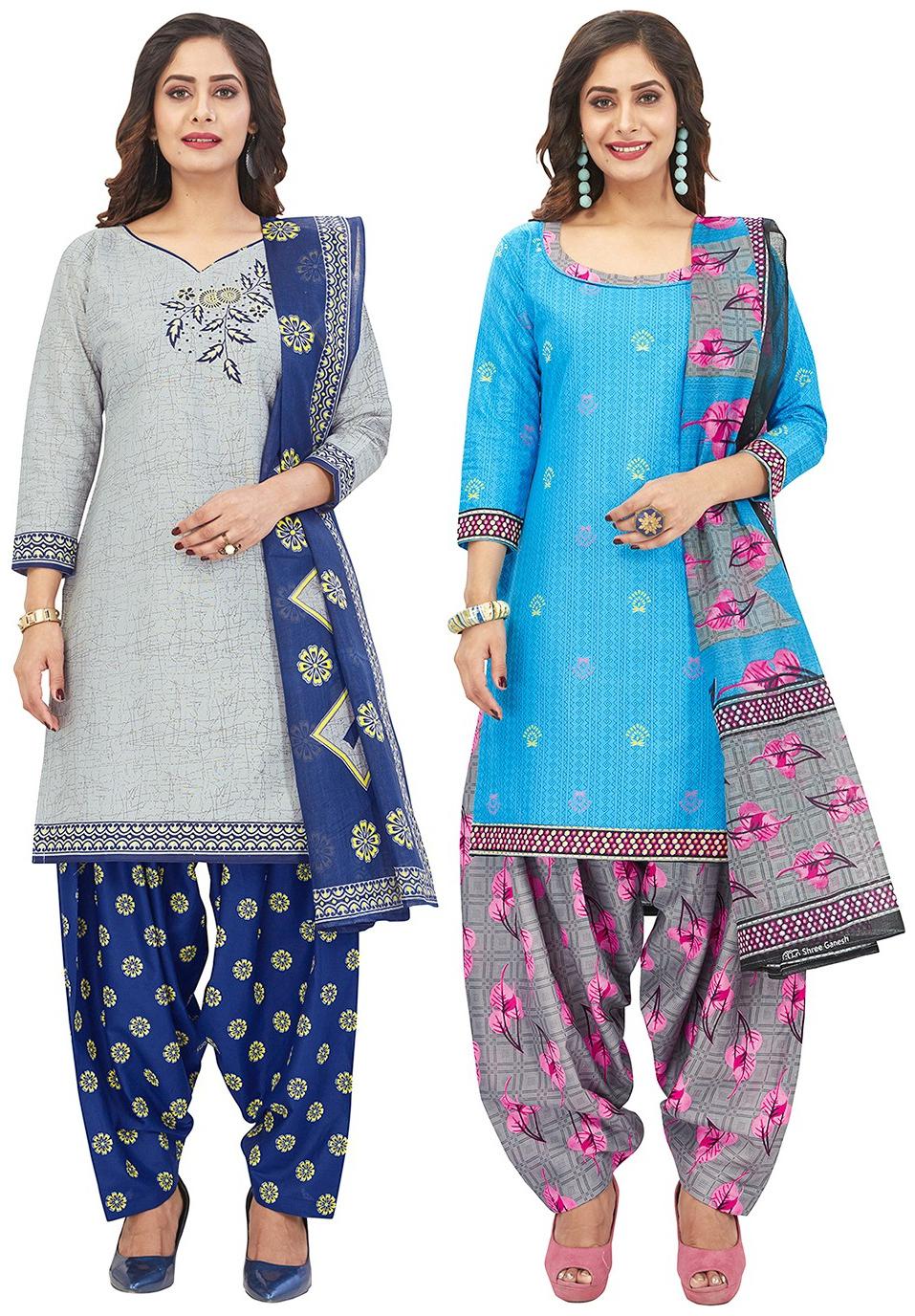 

Jevi Prints Multi Unstitched Kurta with bottom dupatta With dupatta Dress Material