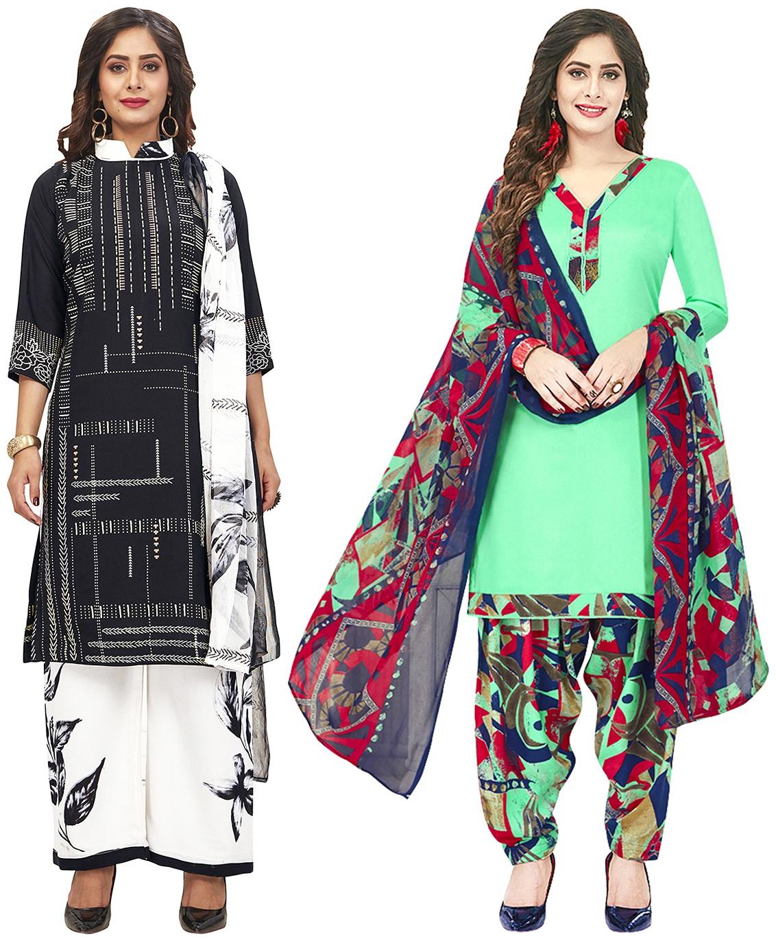 

Jevi Prints Multi Unstitched Kurta with bottom dupatta With dupatta Dress Material