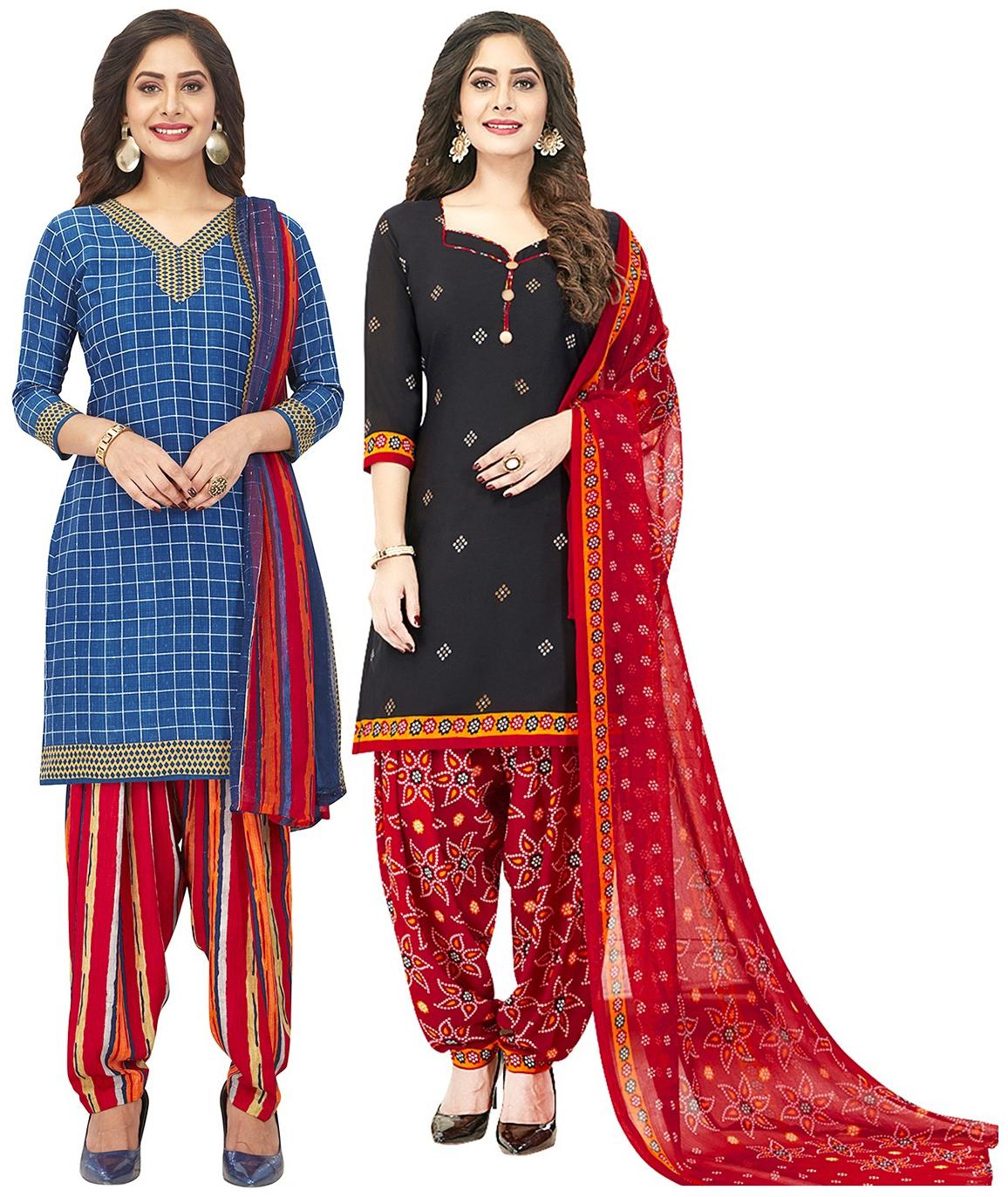 

Jevi Prints Multi Unstitched Kurta with bottom dupatta With dupatta Dress Material