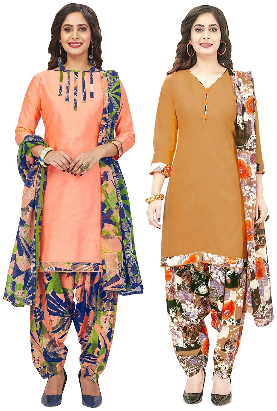 

Jevi Prints Multi Unstitched Kurta with bottom dupatta With dupatta Dress Material