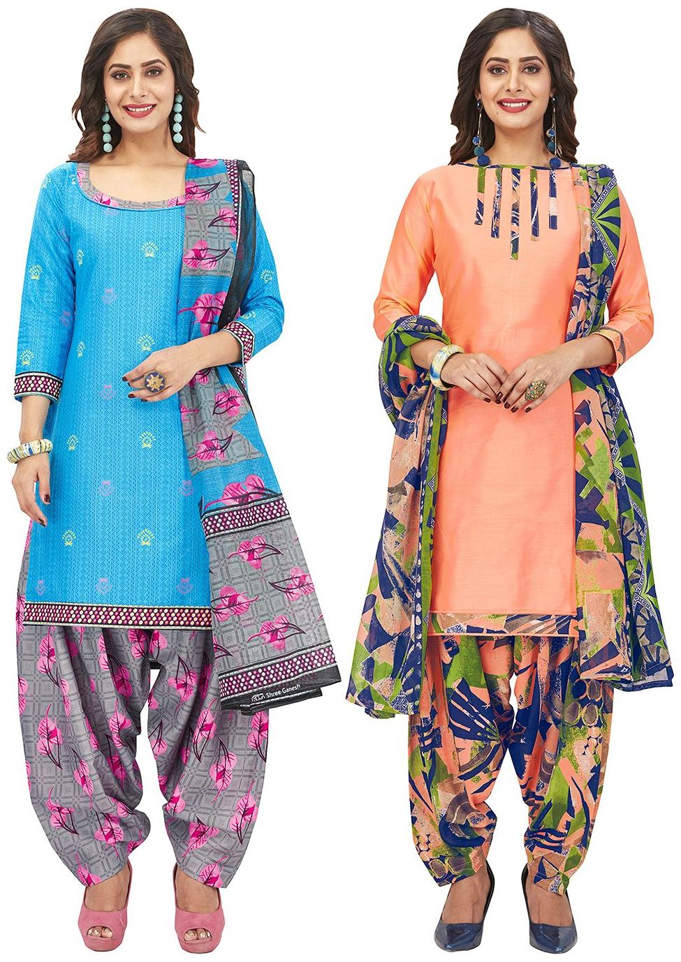 

Jevi Prints Multi Unstitched Kurta with bottom dupatta With dupatta Dress Material