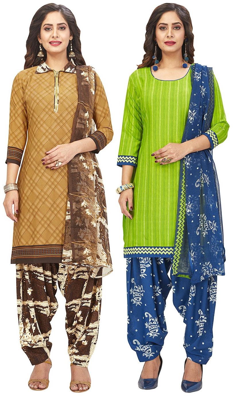 

Jevi Prints Multi Unstitched Kurta with bottom dupatta With dupatta Dress Material