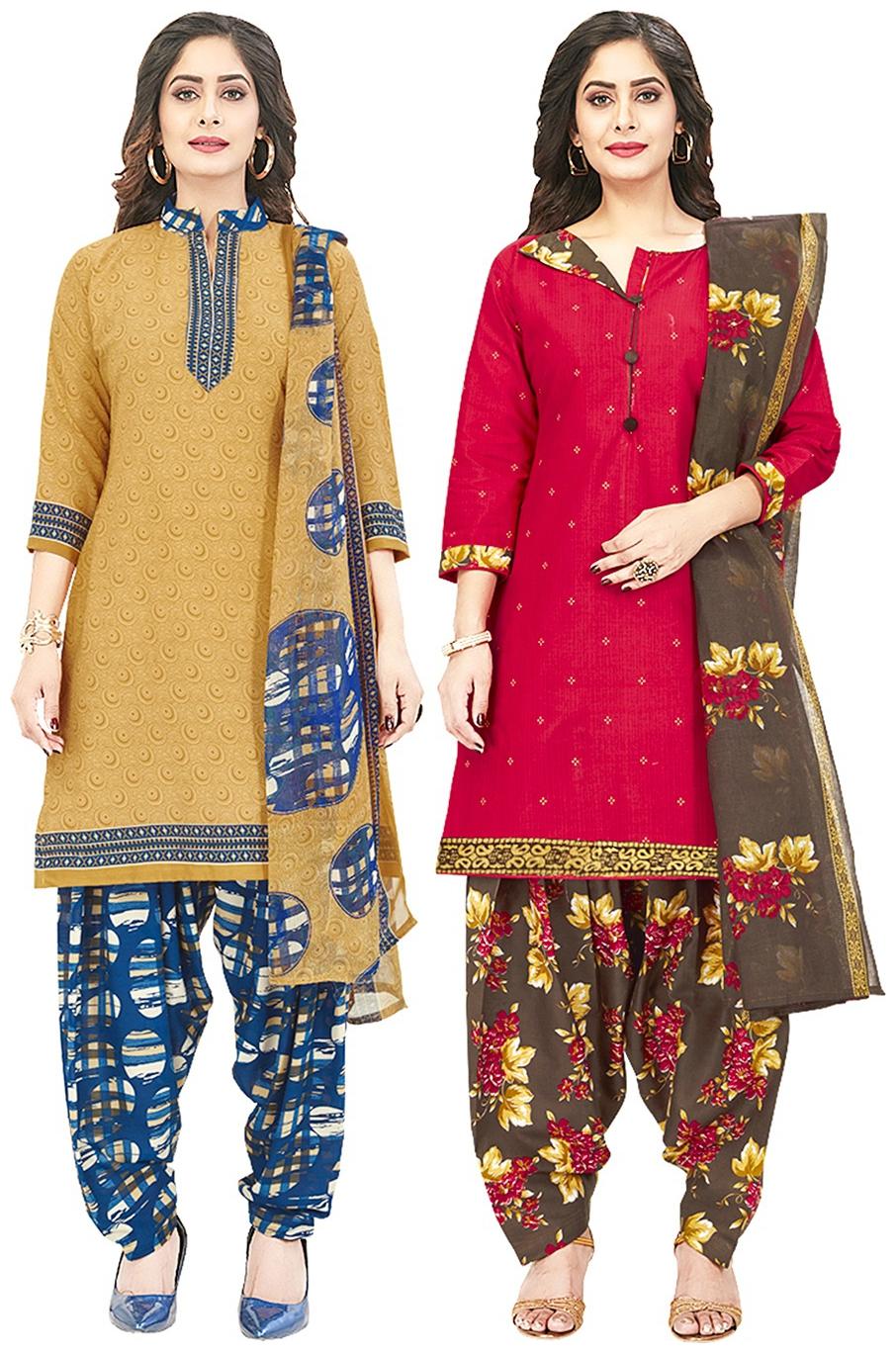 

Jevi Prints Multi Unstitched Kurta with bottom dupatta With dupatta Dress Material