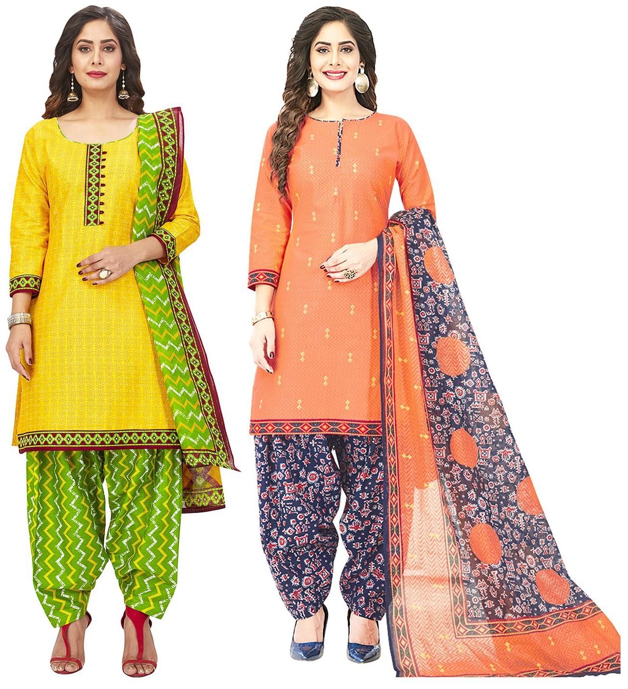 

Jevi Prints Multi Unstitched Kurta with bottom dupatta With dupatta Dress Material