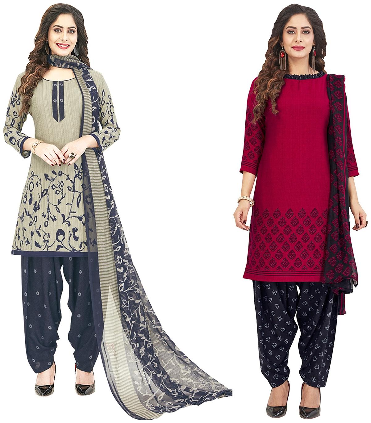 

Jevi Prints Multi Unstitched Kurta with bottom dupatta With dupatta Dress Material