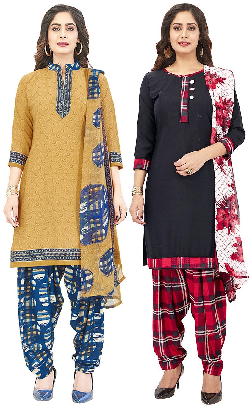 

Jevi Prints Multi Unstitched Kurta with bottom dupatta With dupatta Dress Material