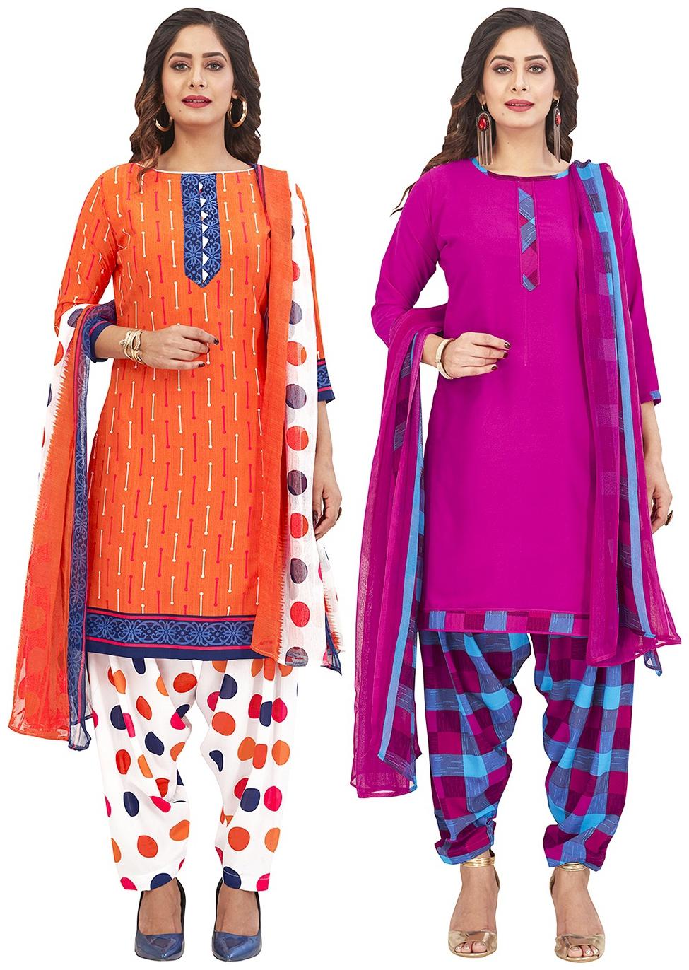 

Jevi Prints Multi Unstitched Kurta with bottom dupatta With dupatta Dress Material