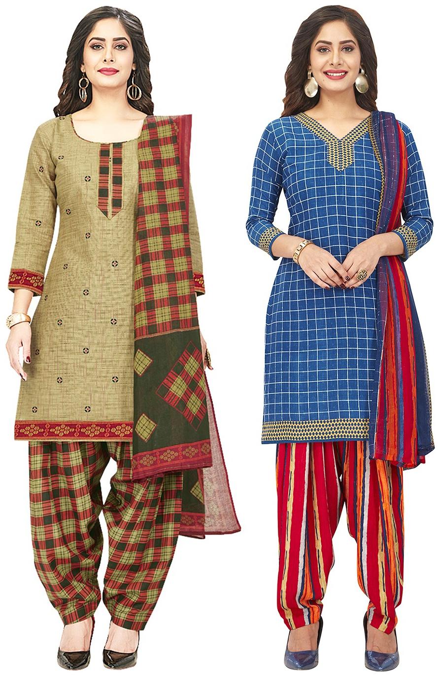 

Jevi Prints Multi Unstitched Kurta with bottom dupatta With dupatta Dress Material