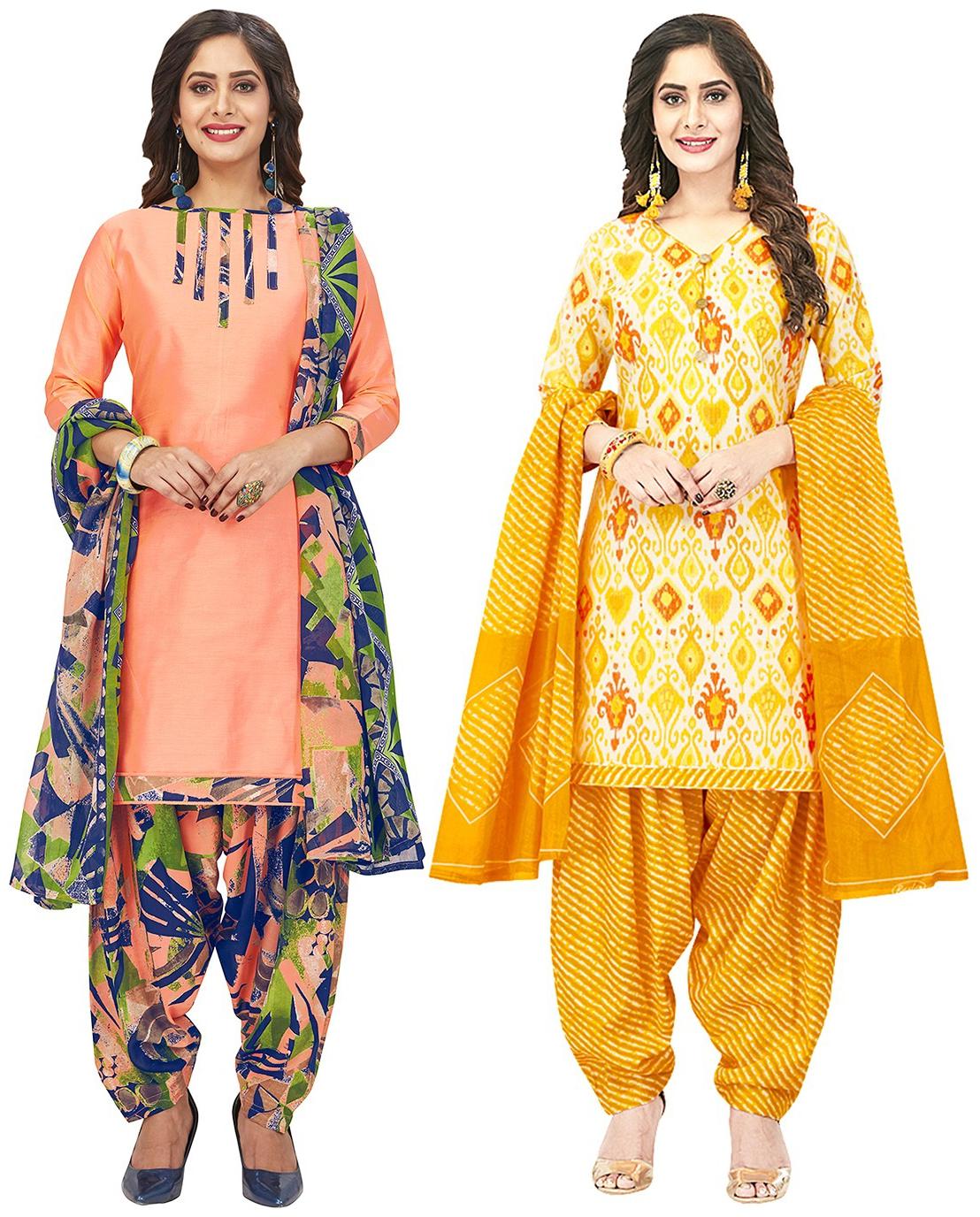 

Jevi Prints Multi Unstitched Kurta with bottom dupatta With dupatta Dress Material