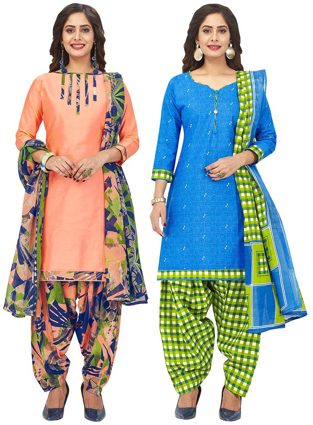 

Jevi Prints Multi Unstitched Kurta with bottom dupatta With dupatta Dress Material