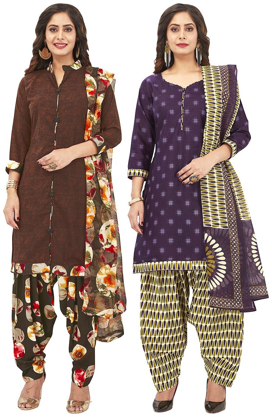 

Jevi Prints Multi Unstitched Kurta with bottom dupatta With dupatta Dress Material