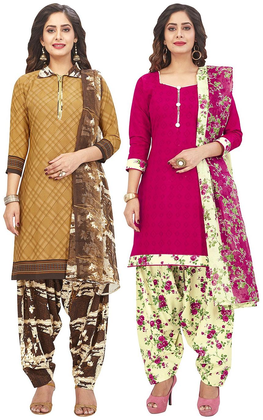 

Jevi Prints Multi Unstitched Kurta with bottom dupatta With dupatta Dress Material