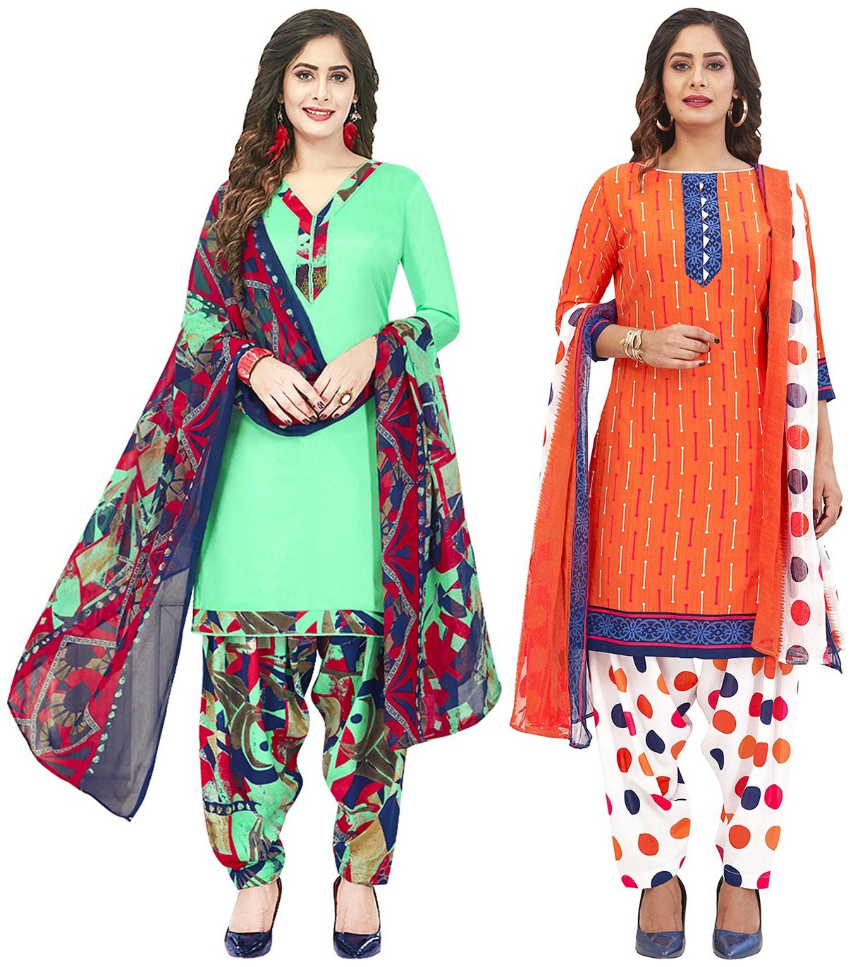 

Jevi Prints Multi Unstitched Kurta with bottom dupatta With dupatta Dress Material