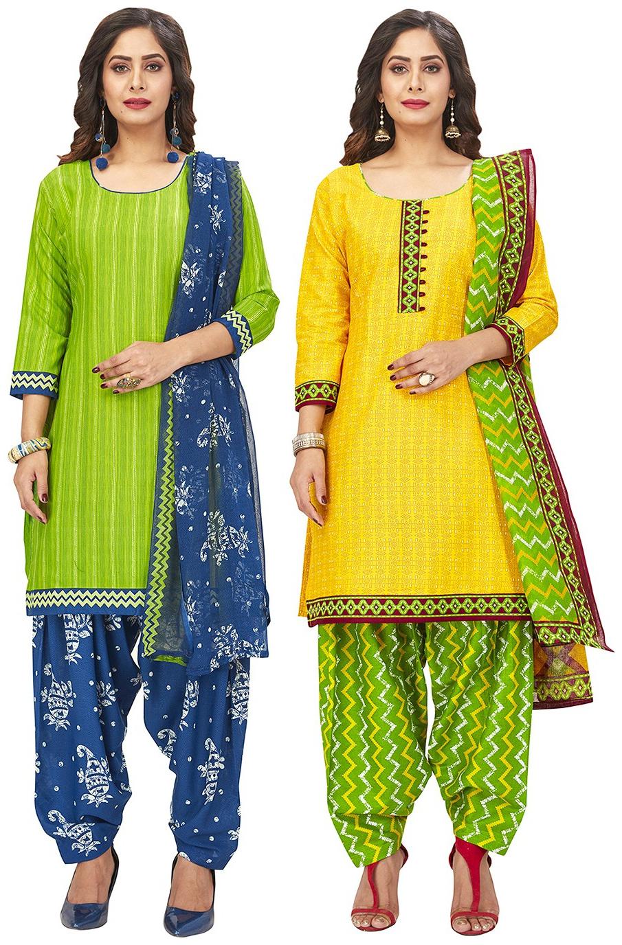 

Jevi Prints Multi Unstitched Kurta with bottom dupatta With dupatta Dress Material