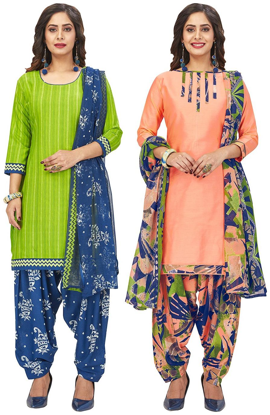

Jevi Prints Multi Unstitched Kurta with bottom dupatta With dupatta Dress Material