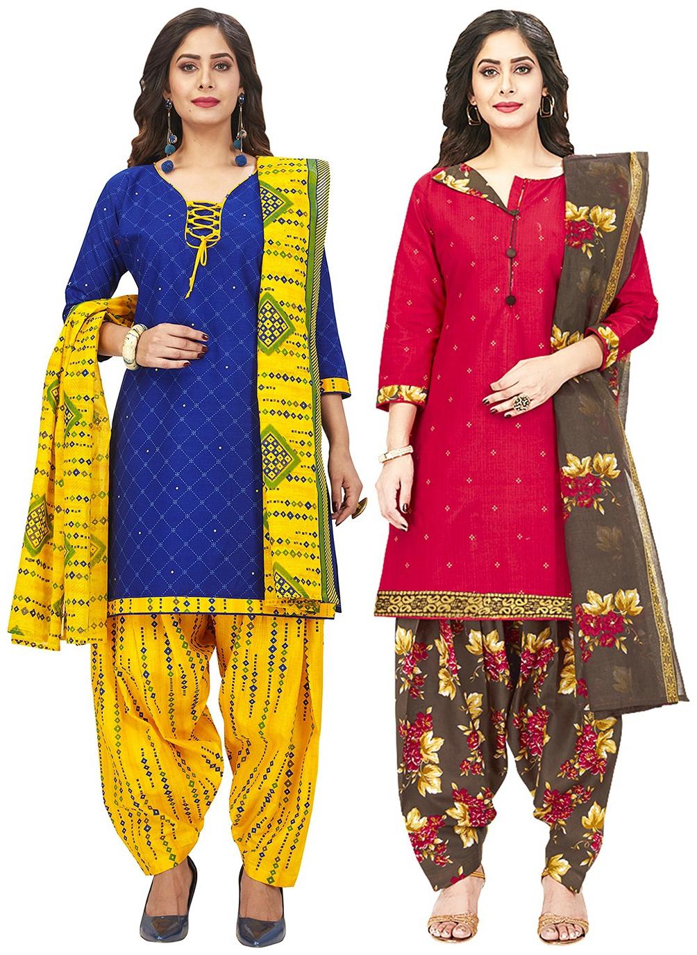

Jevi Prints Multi Unstitched Kurta with bottom dupatta With dupatta Dress Material