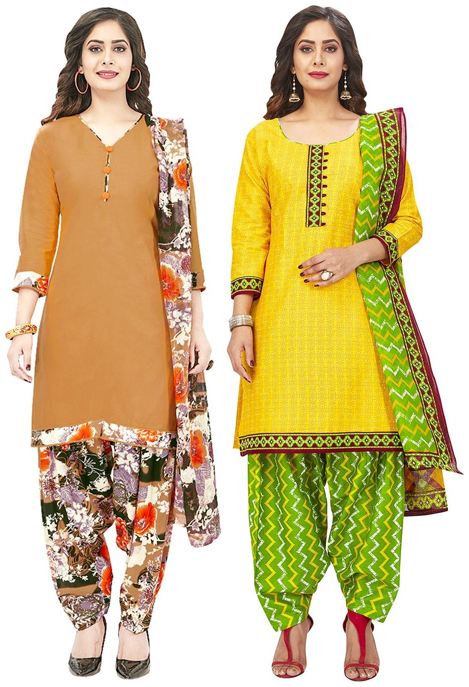 

Jevi Prints Multi Unstitched Kurta with bottom dupatta With dupatta Dress Material