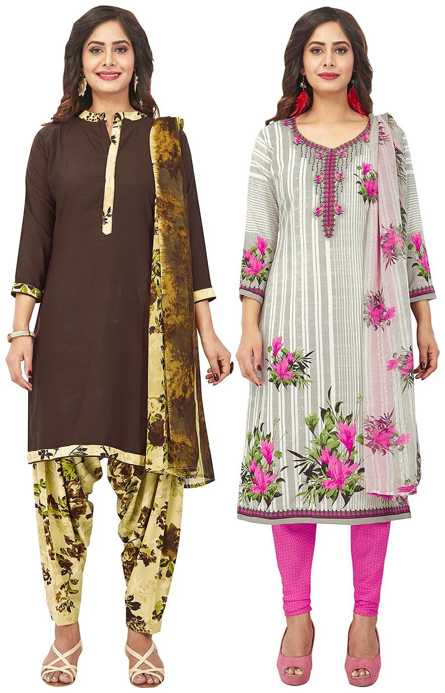 

Jevi Prints Multi Unstitched Kurta with bottom dupatta With dupatta Dress Material