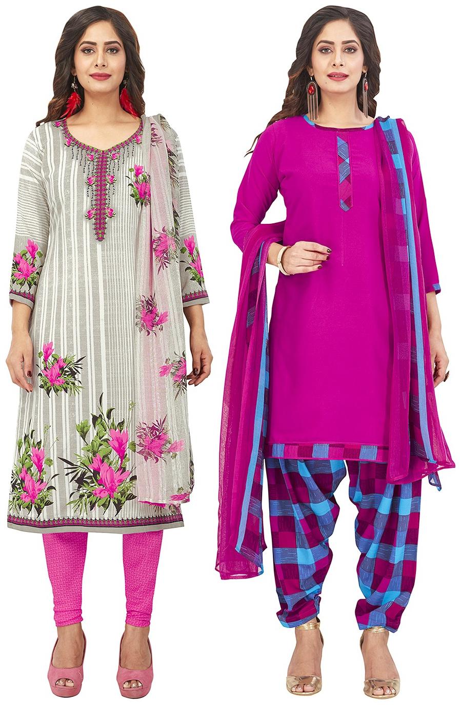 

Jevi Prints Multi Unstitched Kurta with bottom dupatta With dupatta Dress Material