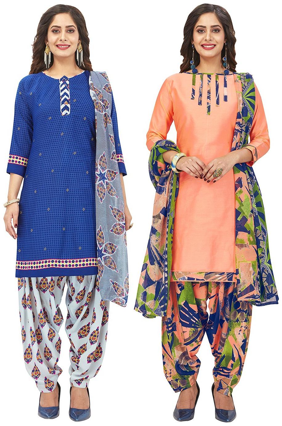 

Jevi Prints Multi Unstitched Kurta with bottom dupatta With dupatta Dress Material