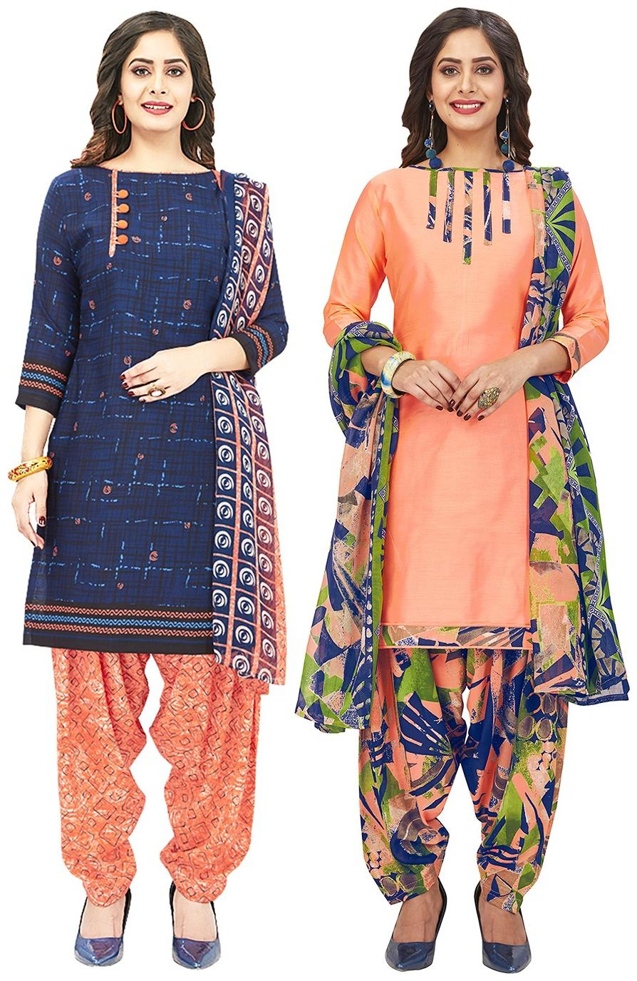 

Jevi Prints Multi Unstitched Kurta with bottom dupatta With dupatta Dress Material