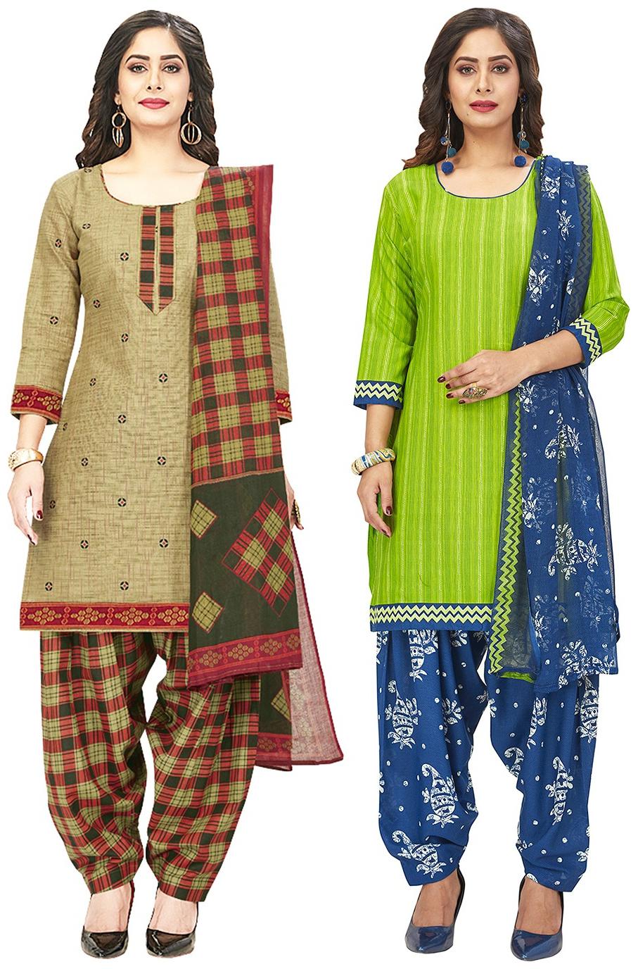 

Jevi Prints Multi Unstitched Kurta with bottom dupatta With dupatta Dress Material