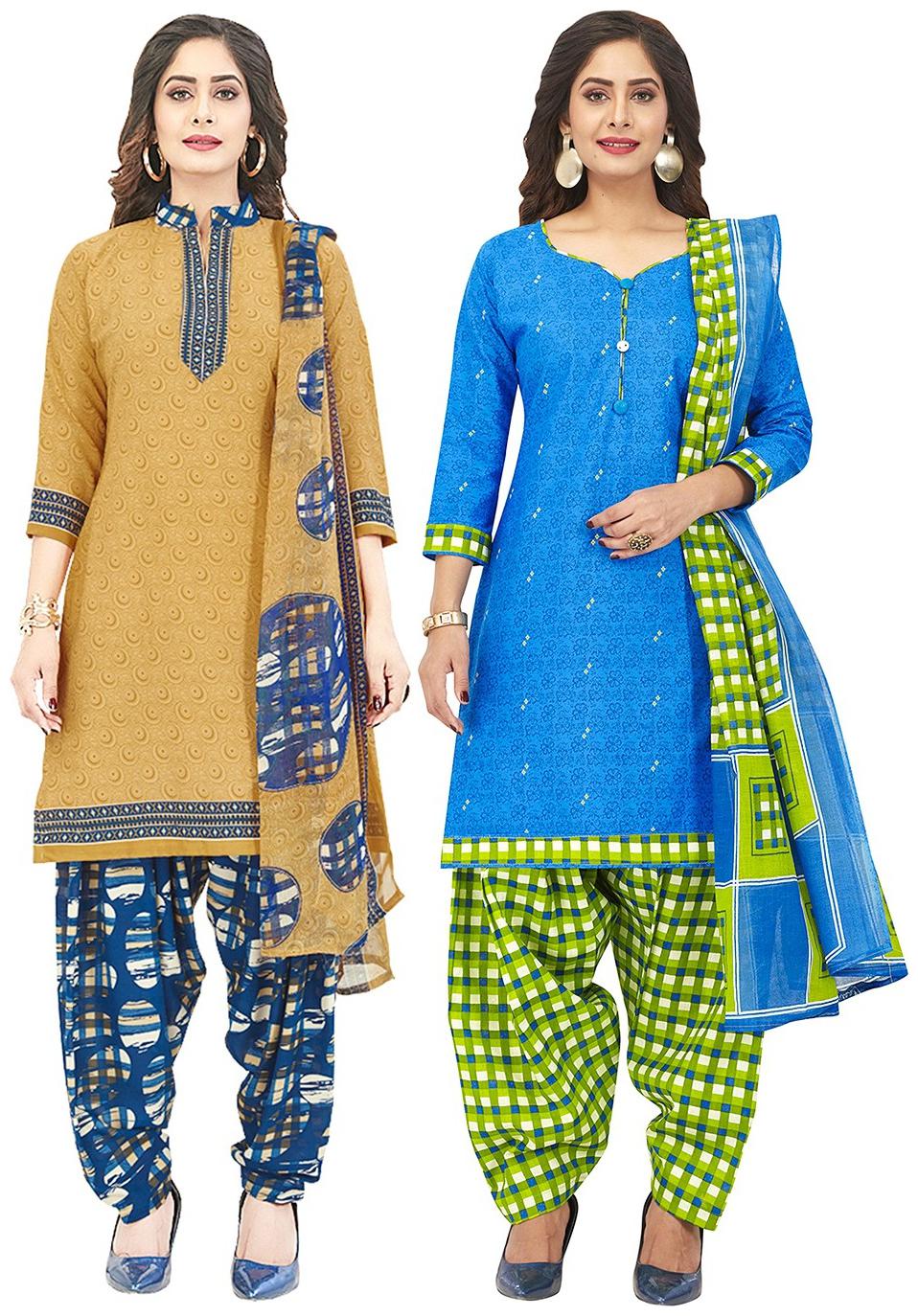 

Jevi Prints Multi Unstitched Kurta with bottom dupatta With dupatta Dress Material