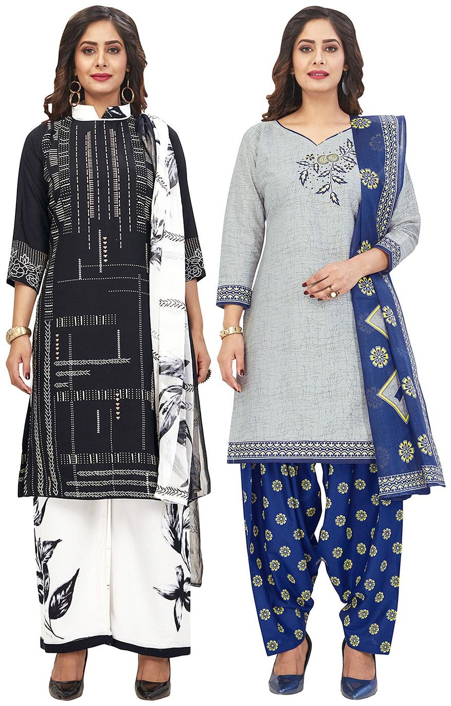 

Jevi Prints Multi Unstitched Kurta with bottom dupatta With dupatta Dress Material