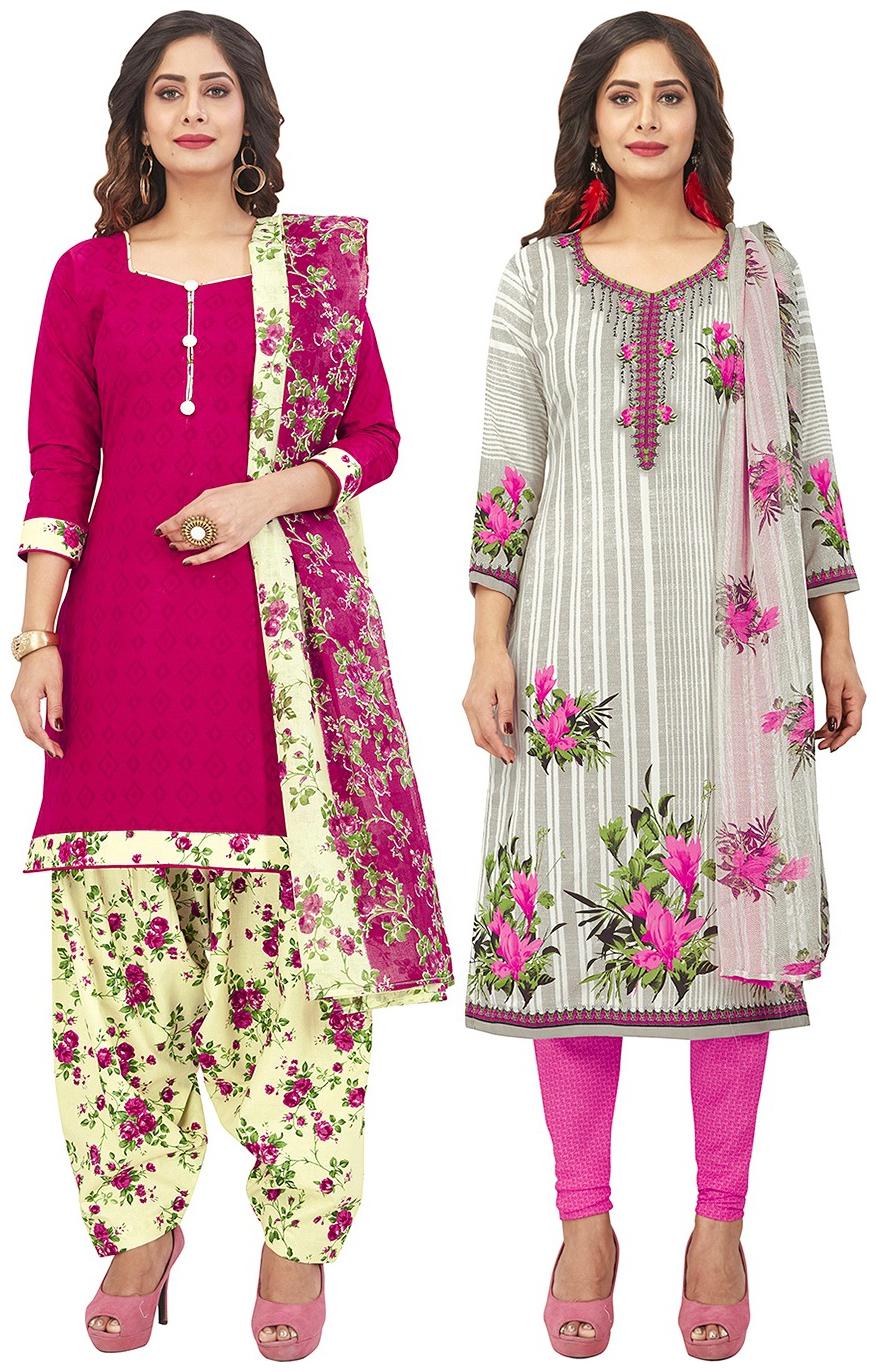 

Jevi Prints Multi Unstitched Kurta with bottom dupatta With dupatta Dress Material