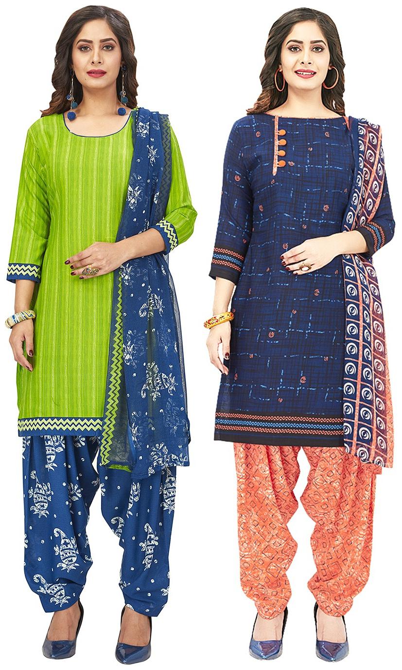 

Jevi Prints Multi Unstitched Kurta with bottom dupatta With dupatta Dress Material