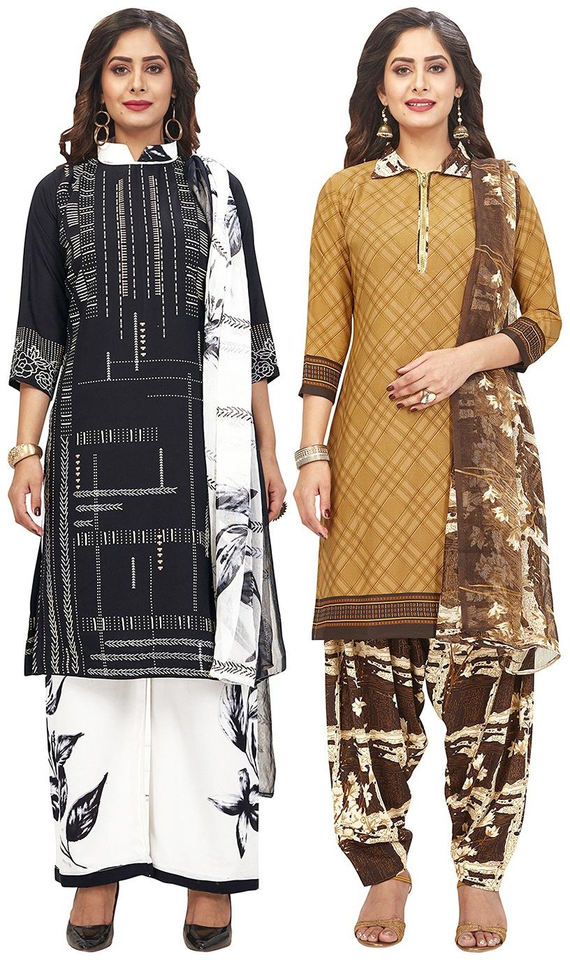 

Jevi Prints Multi Unstitched Kurta with bottom dupatta With dupatta Dress Material