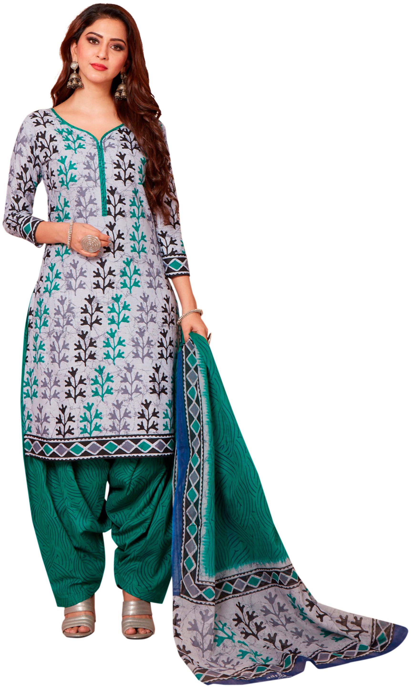 

Jevi Prints Cotton Patiala - Grey