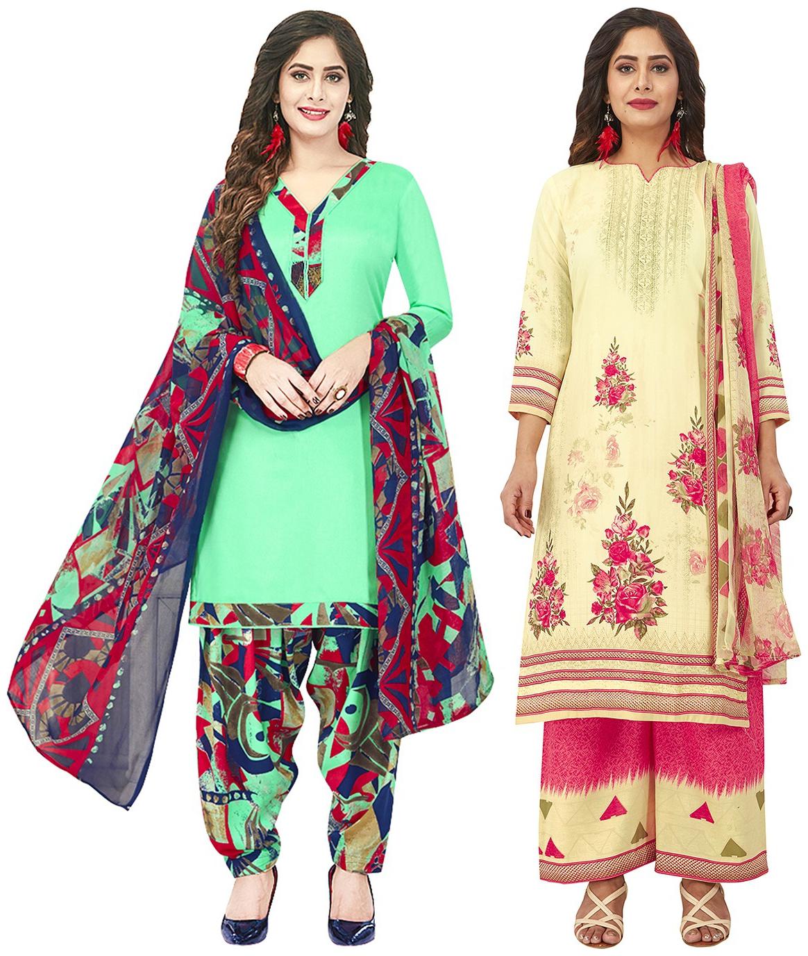 

Jevi Prints Multi Unstitched Kurta with bottom dupatta With dupatta Dress Material