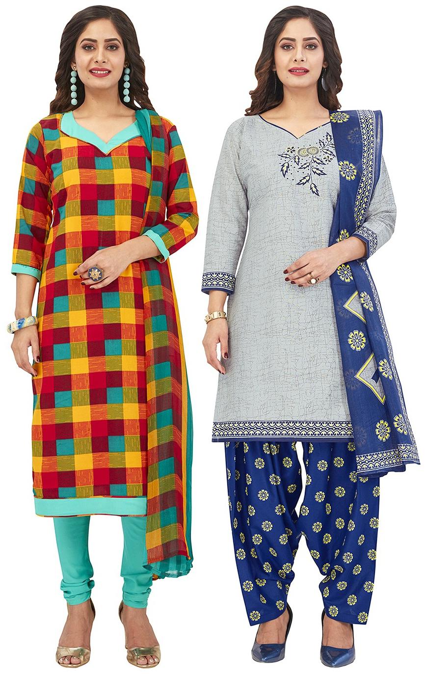 

Jevi Prints Multi Unstitched Kurta with bottom dupatta With dupatta Dress Material