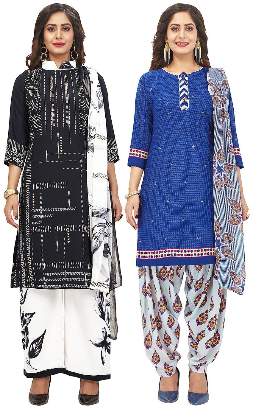 

Jevi Prints Multi Unstitched Kurta with bottom dupatta With dupatta Dress Material
