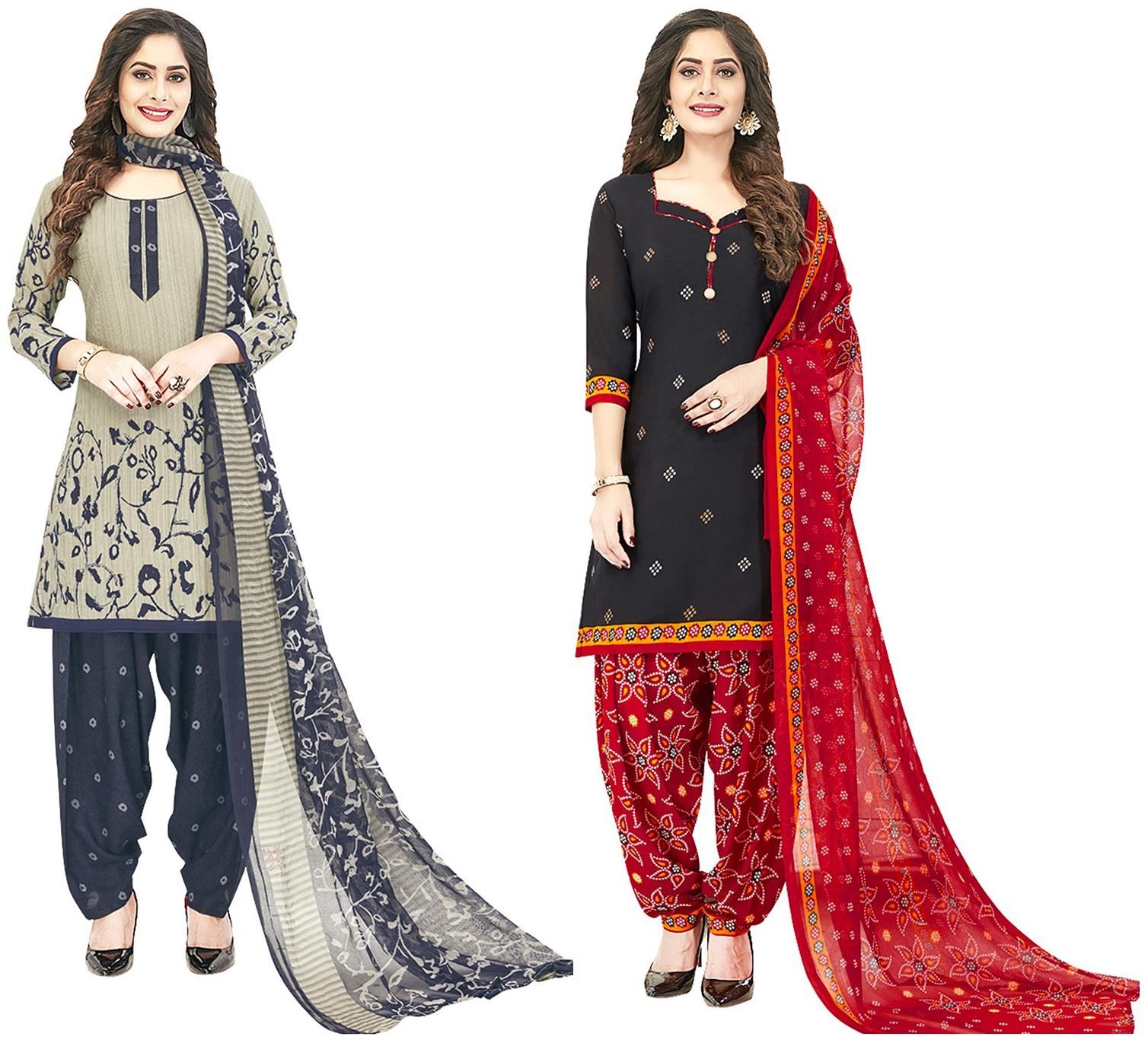 

Jevi Prints Multi Unstitched Kurta with bottom dupatta With dupatta Dress Material