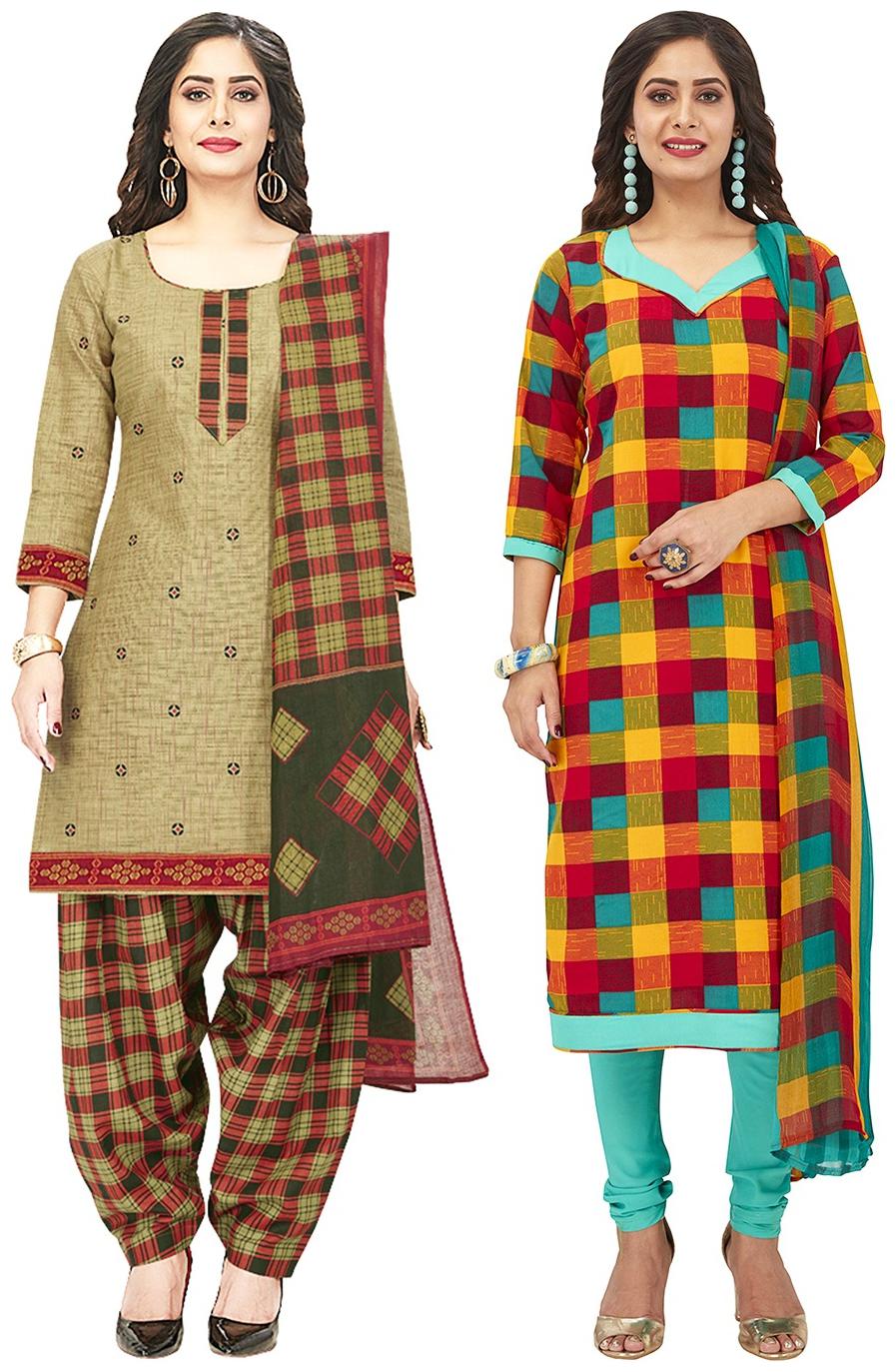 

Jevi Prints Multi Unstitched Kurta with bottom dupatta With dupatta Dress Material