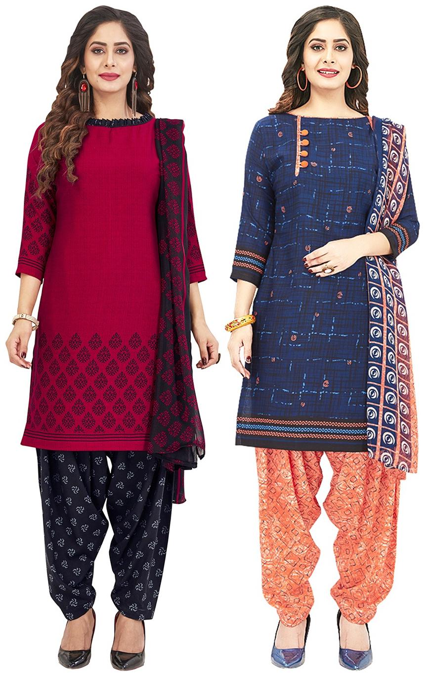 

Jevi Prints Multi Unstitched Kurta with bottom dupatta With dupatta Dress Material